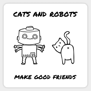 Cats and Robots Sticker